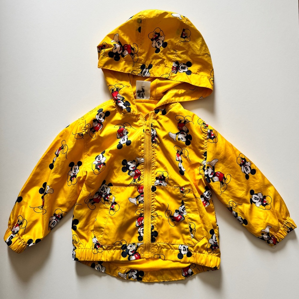 Disney Yellow Mickey Mouse Lightweight Coat - Size 2 / 2T